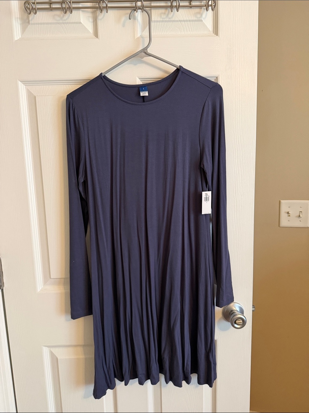 Women's Navy Long-Sleeve A-Line Dress